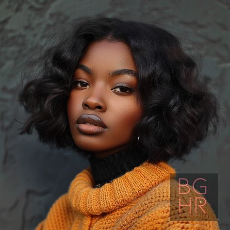 Rock Your Fluff: Mastering the Fluffy Bob Hairstyle for Black Women – Black Girls Hair Rocks 70s Black Hairstyles, 90s Bob Black Women, Fluffy Bob Black Women, Beachy Bob, French Bobs, Fluffy Bob, Black Girls Hair, Hairstyle For Black Women, French Girl Hair