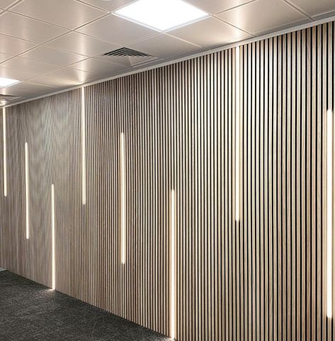 Acustic Panels, Profile Light, Timber Slats, Wood Slat Wall, Timber Panelling, Acoustic Wall Panels, Wall Lighting Design, Panel Light, Acoustic Wall