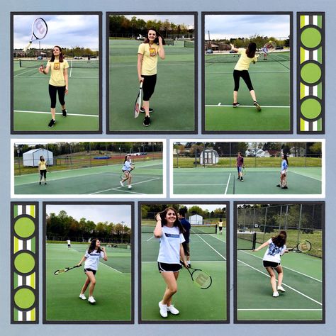 Tennis Scrapbook Pages, Tennis Scrapbook Layouts, Volleyball Scrapbook Layouts, Scrapbook Mosaic Layouts, Volleyball Layouts Scrapbook Pages, Sports Scrapbook Pages, Basketball Scrapbook Layouts, Sport Scrapbook Layouts, Mosaic Moments Scrapbook Layouts