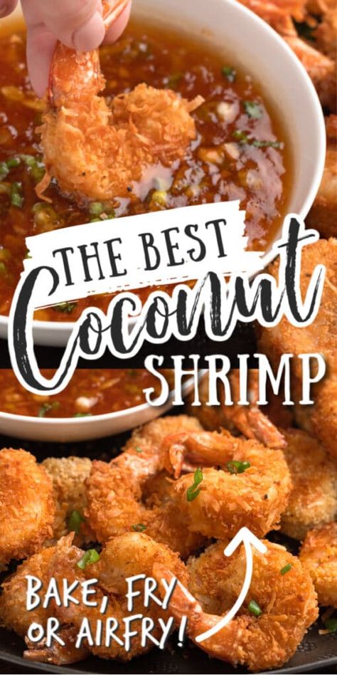 Coconut Breaded Shrimp, Shrimp Recipes Air Fryer, Air Fryer Fried Shrimp, Air Fryer Shrimp Recipes, Shrimp Air Fryer, Caleb Martin, Coconut Shrimp Recipe, Baked Coconut Shrimp, Air Fryer Shrimp