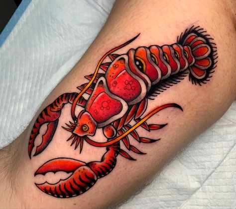 Traditional Lobster Tattoo, Crayfish Tattoo, Lobster Tattoo, Stingray Tattoo, Interesting Tattoos, Dinosaur Tattoo, Seahorse Tattoo, Dinosaur Tattoos, Tattoo Reference