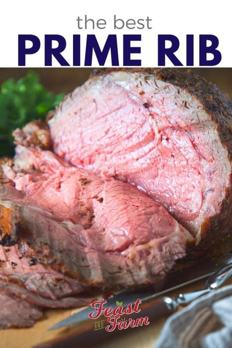 Prime rib sure feels intimidating but it doesn't have to. Use this easy closed oven method to roast yours to perfection. Absolutely the most juicy and flavorful we've ever had. Everyone cleaned their plates and are still talking about it. All the steps are here to help you achieve the best possible prime rib. #primerib #primeribintheoven #howtocookprimerib Prime Rib Roast Recipe Bone In, Standing Rib Roast Recipe, Bone In Rib Roast, Best Prime Rib Recipe, Cooking Prime Rib Roast, Beef Rib Roast, Smoked Prime Rib, Perfect Prime Rib, Prime Rib Roast Recipe