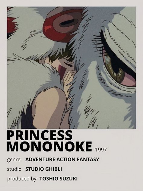 ✪ minimal poster Ghibli Polaroid, Mononoke Poster, Mononoke Hime, Hayao Miyazaki Movies, Studio Ghibli Poster, Animated Movie Posters, Animes To Watch, Polaroid Poster, Minimalist Movie Poster