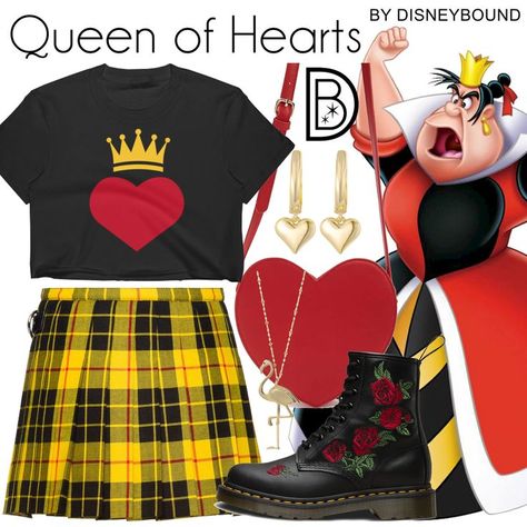 Disney Princess Inspired Outfits, Alice In Wonderland Outfit, Disney Character Outfits, Disney Bound Outfits Casual, Princess Inspired Outfits, Disney Themed Outfits, Disney Queens, The Queen Of Hearts, Disney Inspired Fashion