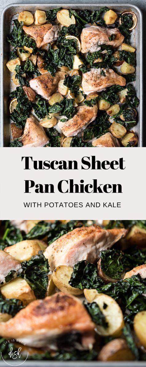 Chicken And Kale Recipes, Potatoes And Kale, Chicken With Potatoes, Chicken Kale, Sheet Pan Chicken, Easy Chicken Dinner Recipes, Kale Recipes, Pan Chicken, Chicken Potatoes