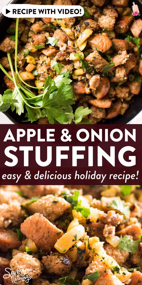 Onion Stuffing, Apple Stuffing, Vegetarian Holiday Recipes, Vegetarian Stuffing, Holiday Recipes Thanksgiving, Stuffing Recipes For Thanksgiving, Turkey Stuffing, Vegetarian Thanksgiving, Turkey Recipes Thanksgiving