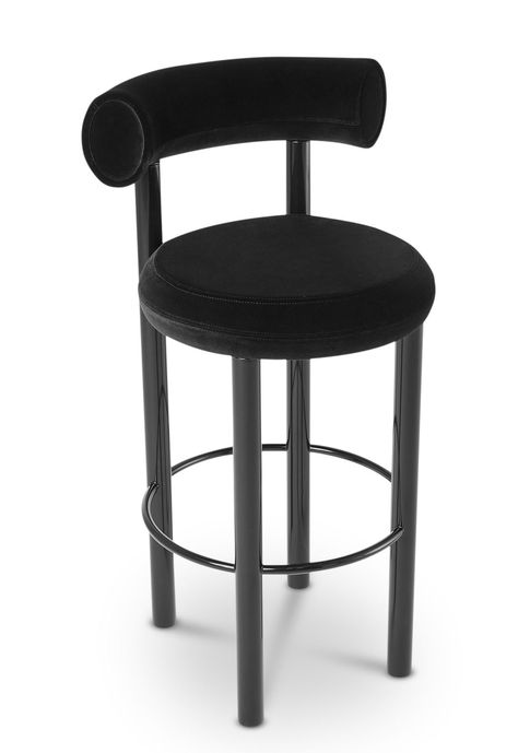 Bar chair Fat by Tom Dixon - Black | Made In Design UK Bar Stool Seats, Home Bar Furniture, Modern Stools, Black Bar Stools, Dining Room Chairs Modern, High Stool, Counter Height Bar Stools, Modern Bar Stools, Tom Dixon