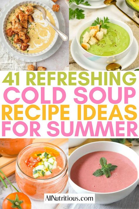 Cold Soup Recipes Summer, Chilled Soup Recipes, 7 Day Cabbage Soup Diet, Summer Soup Recipes, Strawberry Soup, Cold Soup Recipes, Avocado Soup, Chilled Soup, Recipes For Summer