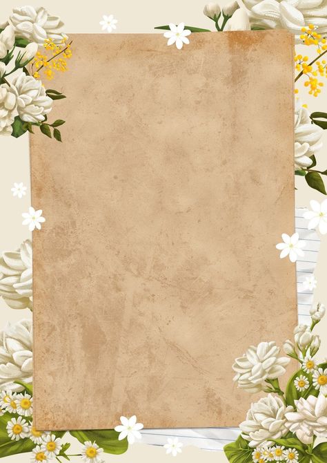 Flower Paper Background, Printable Background Design, A4 Design Paper, A4 Frame Design, Filipino Background Design, Vintage Book Background, Vintage Cover Page, Canva Backgrounds Aesthetic, A4 Paper Design