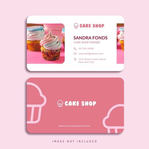 Cake Shop Visiting Card Design, Cake Business Card Design, Pastry Business Card, Contact Card Design, Pie Logo, Logo Pastry, Cake Shop Logo, Cake Shop Design, Logo Sweet