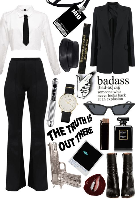 MIB (Majorly Incredible Badass) created by mia1204        on ShopLook.io perfect for Work. Visit us to shop this look. #Work, #Men In Black Movie Style (6/14), #Minimalist, #Edgy, #Grunge, #Year Round, #All Men In Black Costume Accessories, Man In Black Aesthetic, Men In Black Movie Costume, Men In Black Movie Aesthetic, Men In Black Outfit Halloween, Men And Black Halloween Costume, Men In Black Costume Ideas Women, Womens Men In Black Costume, Men In Black Outfit Women