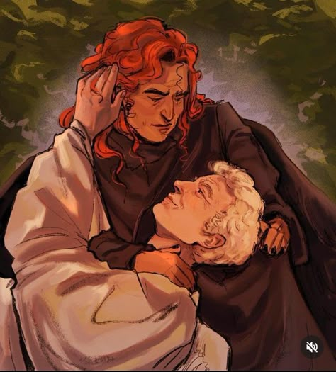 Angle X Demon, Ineffable Wives, Good Omens Season 2, Omen Fanart, Good Omens Fanart, Aziraphale X Crowley, David And Michael, Crowley And Aziraphale, Crowley Aziraphale