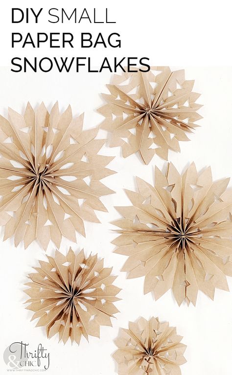 diy small paper bag snowflake, how to make small paper bag stars, small paper bag snowflake tutorial, diy paper christmas crafts, paper craft ideas for christmas, 5 minute crafts Paper Christmas Crafts, Snowflakes For Kids, Paper Bag Stars, Paper Bag Snowflakes, Bag Snowflakes, Paper Bag Flowers, Craft Ideas For Beginners, Snowflake Tutorial, Brown Paper Lunch Bags