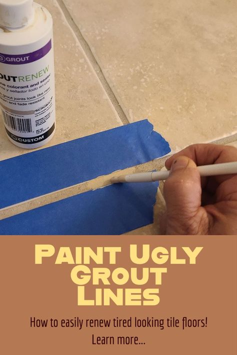 How to paint grout lines. Paint Grout Lines, Paint Grout, Floor Tile Grout, Paint Tile, Painting Tile Floors, Tile Grout, Tile Floors, Painted Floors, Painting Tile