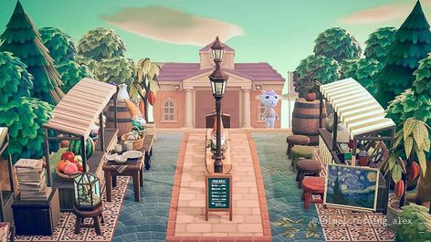 Acnh Plaza, Animal Crossing Cafe, Resident Services, Ac Ideas, Acnh Inspiration, Acnh Cottagecore, Animal Crossing 3ds, Ac New Leaf, Animals Crossing