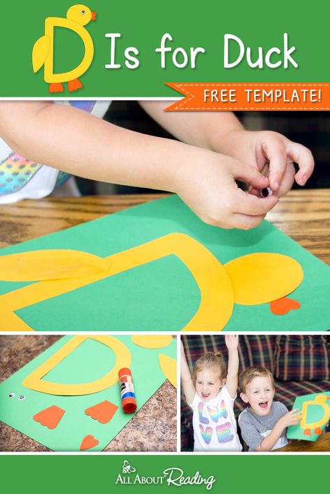 FREE ABC Craft! Encourage letter recognition with your preschooler with this D is for Duck craft! Duck Crafts For Preschoolers, Letter D Preschool, Letter D Craft, Duck Template, D Is For Duck, Duck Craft, Bird Crafts Preschool, April Preschool, Letter D Crafts