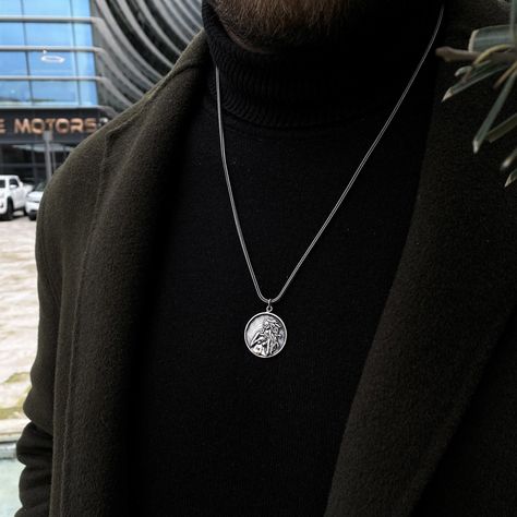 Locket Necklace For Men, Locket Necklace Men, Lockets For Man, Men Lockets Pendants, Aphrodite Necklace, Greek Coin Pendant, Ancient Greek Coin, Goddess Jewelry, Greek Coins