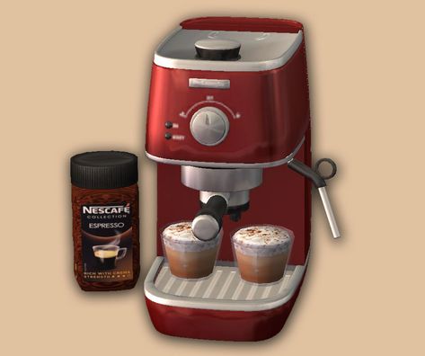 Esspresso Machine, Nescafe Coffee, Sims 4 Kitchen, Sims 4 Bedroom, Cappuccino Machine, Sims 4 Teen, Sims Four, The Sims 2, The Sims 3