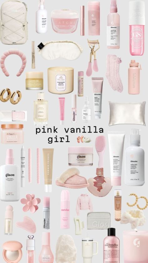 White Beige Aesthetic, Pink Vanilla Girl, Pink Vanilla, Sephora Skin Care, Pink Lifestyle, Pretty Pink Princess, Vanilla Girl, Perfect Skin Care Routine, Pretty Skin Care