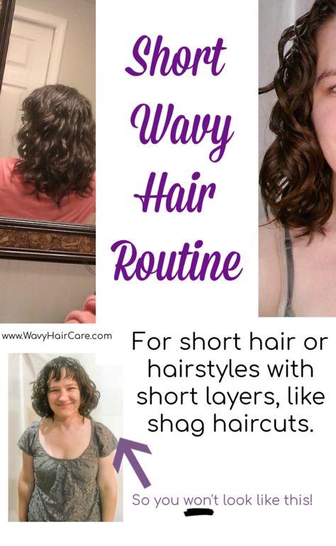 Short Wavy Hair Products, Plopping Short Wavy Hair, How To Style Short Wavy Hair Naturally, Shorter Wavy Hair, Short Wavy Hair Routine, Wavy Hair Routine, Hair Washing Routine, Wavy Hair Care, Wavy Curls