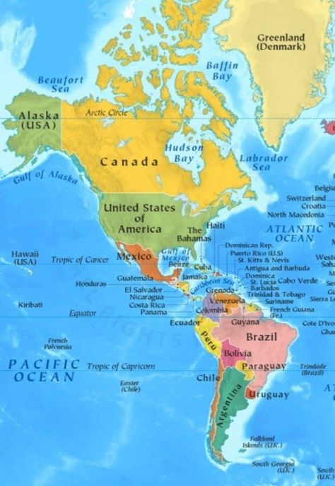 North And South America Map, Map Of North America, Gulf Of Alaska, Continents And Countries, Labrador Canada, South America Map, Alaska Usa, America Map, Arctic Circle