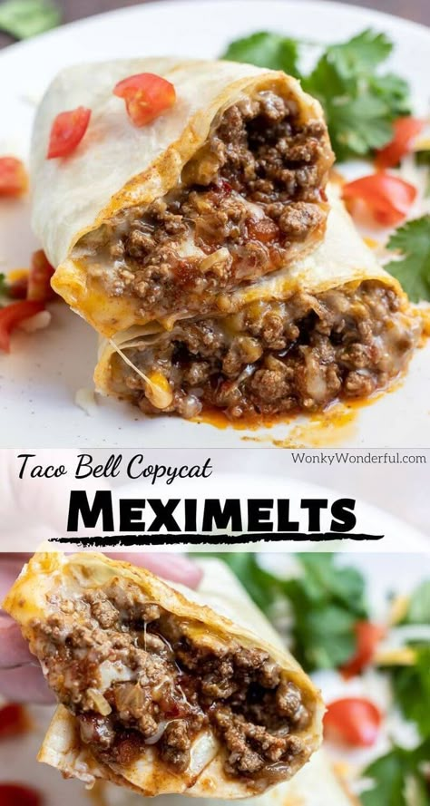 BEEF MEXIMELT RECIPE (Taco Bell Copycat) + WonkyWonderful Beef Meximelt, Taco Bell Recipes, Copykat Recipes, Copycat Restaurant Recipes, Mexican Foods, Beef Recipes Easy, Beef Dinner, Drive Thru, Mexican Food Recipes Authentic