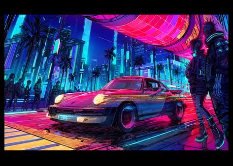 ArtStation - Porsche x Cyberpunk 2077, Michal Dziekan Background For Desktop, Style Cyberpunk, Book Background, Full Hd Wallpaper, City Wallpaper, Cyberpunk 2077, Wallpaper Online, Original Wallpaper, 80s Retro