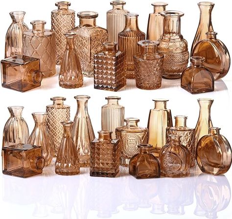 Small Vases With Flowers, Glass Vases Wedding, Farmhouse Vases, Vases For Centerpieces, Rustic Decorations, Vases For Flowers, Vintage Boho Wedding, Small Vases, Decorative Bottles