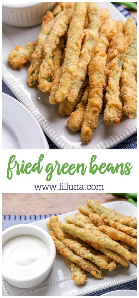 Green Beans Appetizer, Breaded Beans, Breaded Vegetables, Breaded Green Beans, Breaded Veggies, Fried Green Beans Recipe, Fried Green Bean Recipes, Recipe With Bread, Green Bean Fries