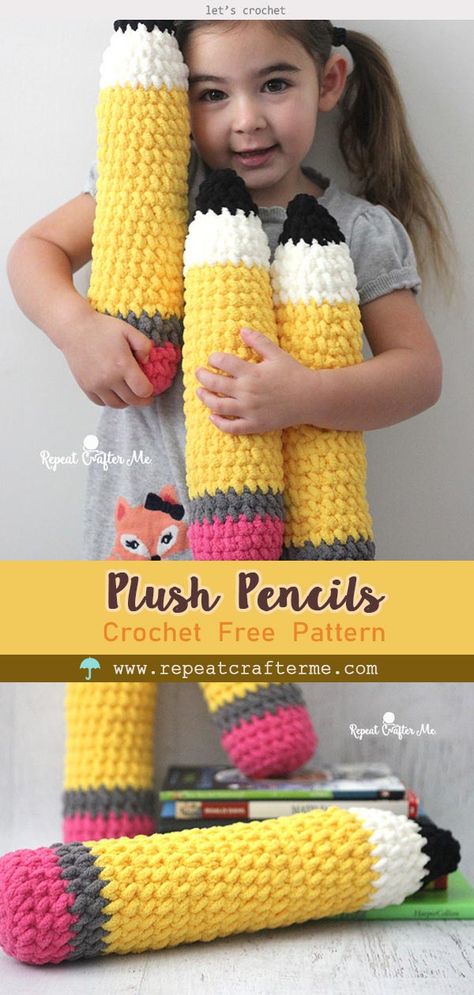 Crochet Teacher Gifts, Repeat Crafter Me, Quick Crochet Patterns, Crochet Plush, Beginner Crochet Projects, Crochet Pillow, Quick Crochet, Fun Crochet Projects, Chunky Crochet