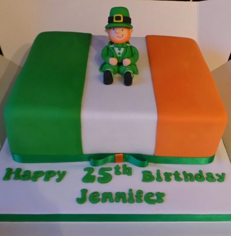 Irish themed cake Irish Themed Cake, Irish Birthday Cake, Happy Birthday Sheila, Irish Cake, Fiddlers Green, St Patricks Day Cakes, Irish Birthday, Fab Cakes, Charlotte Cake