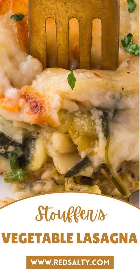 If you love comfort food, then there’s nothing like garlic-and-chicken lasagna. However, what if it wasn’t loaded with meat? That’s what Stouffer's Vegetable Lasagna is all about. Stouffers Vegetable Lasagna Copycat, Vegetable Lasagna Recipe, Cheese Lasagna, Vegetable Lasagna, Chicken Lasagna, No Noodle Lasagna, Lasagna Recipe, Vegetarian Cheese, If You Love