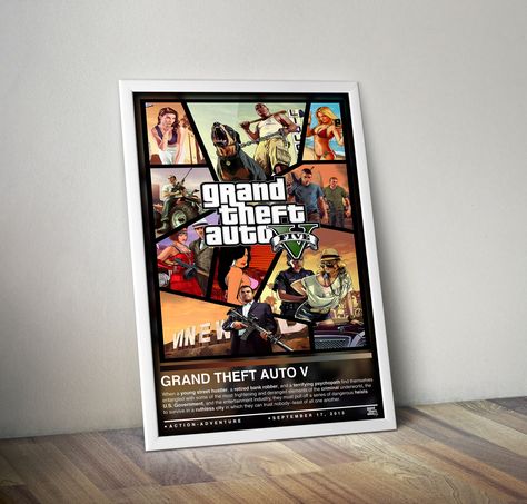 Gta Poster, Video Game Poster, Video Game Print, Game Posters, Gift Video, Gaming Poster, Video Game Decor, Video Game Posters, Gaming Posters