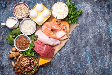 50 Gram Protein Diet | Livestrong.com Protein Diets, High Protein Diet, Idee Pasto Sano, Diet Keto, Tempeh, High Protein Recipes, Keto Snacks, Calorie Diet, Protein Foods