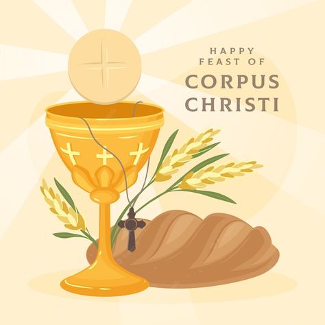 Premium Vector | Hand drawn corpus christi illustration Feast Of Corpus Christi, Corpus Cristi, Happy Feast, Catholic Prayers, Vector Hand, Roman Catholic, Premium Vector, Graphic Resources, Alcoholic Drinks