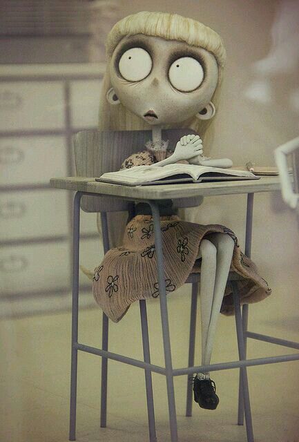 ~From The Tim Burton Movie ~A Scene From The Movie ~Frankenweenie ~Weird Girl ~ Weird Girl, Tim Burton, Desk