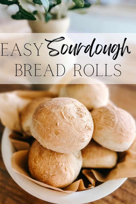 These sourdough bread rolls are super easy and delicious! They can be used for sandwiches, dinner rolls, or even hamburger buns! So versatile! Sourdough Rolls No Yeast, Easy Sourdough Buns, Vegan Sourdough Rolls, Sourdough Buns Dinner Rolls, Same Day Sourdough Rolls, Quick Sourdough Rolls, Easy Sourdough Rolls, Sourdough Sandwich Rolls, Sourdough Bread Rolls