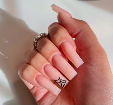 Holloween Nails, Halloween Nails Easy, Halloween Acrylic Nails, Cute Halloween Nails, Long Acrylic Nail Designs, Simple Acrylic Nails, Long Square Acrylic Nails, Acrylic Nails Coffin Short, Pink Acrylic Nails