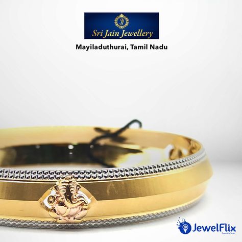 Bring the blessing of divine Lord Ganesha by wearing Gold Kada which engraved with white color, This gold traditional kada has been crafted by using 22k gold. #GoldKada #MensKada #TraditionalJewellery #GoldJewellery #MensJewelry #22kGold Kadas For Men, Man Gold Bracelet Design, Gold Kada, Ganesha Idol, Dragon Bracelet, Mens Gold Jewelry, The Blessing, Gold Chains For Men, Mens Gold Bracelets