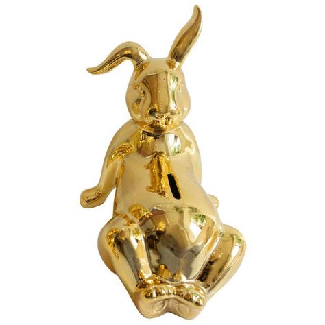 Gold Money, Bust Sculpture, Money Bank, Animal Sculpture, American Modern, German Art, A Bunny, European Art, Round Decor