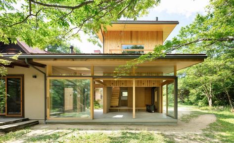 Japanese Home Exterior, Japanese Architecture Interior, Modern Japanese House, Japanese House Design, Japanese Buildings, Architecture Wallpaper, Japanese Architect, Okayama, Timber House