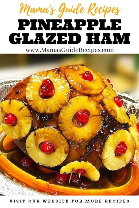 Pineapple Glazed Ham (Filipino Style) Glazed Spiral Ham, Pineapple Honey Glazed Ham, Pineapple Glazed Ham, Pineapple Glaze For Ham, Honey Ham Glaze Recipe, Baked Ham With Pineapple, Brown Sugar Pineapple, Slow Cooker Ham Recipes, Honey Baked Ham Recipe