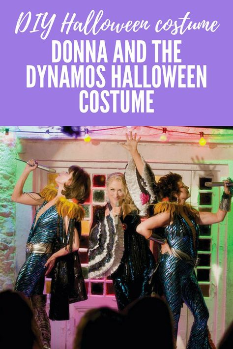 Find out how to make a DIY Donna and the Dynamos group Halloween costume from Mama Mia so you and your friend group can look so cute, on SHEFinds.com  #halloween #diyhalloweencostume #mommamia Disco Costume Diy, Simple Wedding Planning, Donna And The Dynamos, Costume Party Themes, The Dynamos, Abba Costumes, Queen Halloween Costumes, Trio Costumes, Crafts Simple