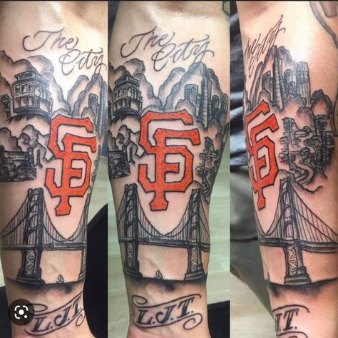 San Francisco Giants Tattoo, Afro Samurai, Serbia And Montenegro, Sf Giants, Horror Music, Tattoo Sleeve, Western Movies, Fire And Ice, San Francisco Giants