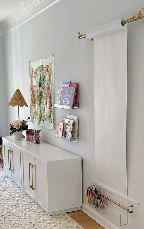 Check out how to recreate your own DIY wall mounted easel using Amazon finds. #arinsolangeathome #homedecor #amazonfinds #DIY Wall Mounted Easel, Ikea Easel, Diy Easel, Spray Paint Wood, Kids Easel, Space Saving Shelves, Dry Wall, Art Easel, Big Girl Rooms