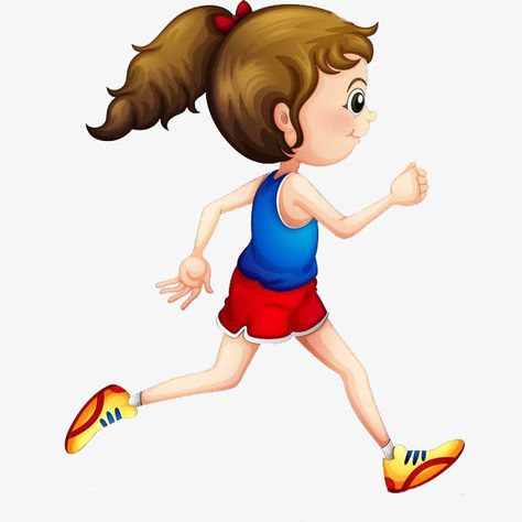 Girl Cartoon Drawing, Drawing Running, Running Clipart, Running Cartoon, Running Pictures, Running Girl, Images Cartoon, Stick Figure Drawing, Cartoon Birds