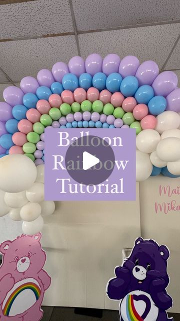 Buncha Balloons; Oahu balloon decoration on Instagram: "Make a balloon rainbow with me! 🌈 . . . . . #balloonrainbow #balloontutorial #diyballoonrainbow #firstbirthdayballoons #balloonsforbirthdays #birthdayballoons #rainbowthemedparty #bunchaballoonshi" Rainbow Balloon Tutorial, Rainbow Balloon Garland Diy, Balloon Rainbow Arch Diy, Care Bear Balloon Arch, Rainbow Balloon Arch Tutorial, Baby Shower Ideas Rainbow Theme, Rainbow Balloon Decor, How To Make A Rainbow Balloon Arch, Baby Shower Balloon Arch Ideas