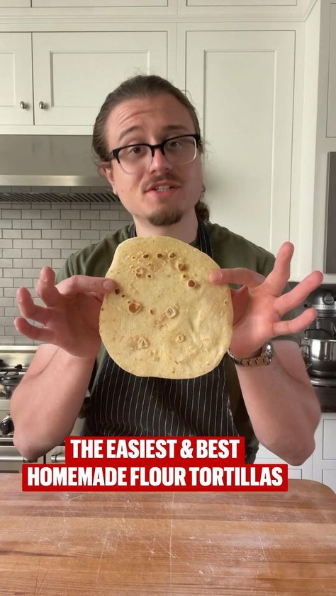 Cooking Better: Homemade Flour Tortillas (The Easiest & Best Way) | Mexican food recipes, Diy food recipes, Fun easy recipes Latin Lunch Ideas, That Dude Can Cook, How To Make A Tortilla, Joshua Weissman, Homemade Flour, How To Make Tortillas, Homemade Flour Tortillas, Tortilla Recipe, Homemade Tortillas