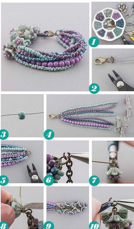 Bracelets With Beads, Anting Manik, Diy Jewelry To Sell, Inexpensive Jewelry, Bracelet Inspiration, Bracelet Cute, Diy Jewelry Inspiration, Beaded Jewelry Tutorials, Diy Spring