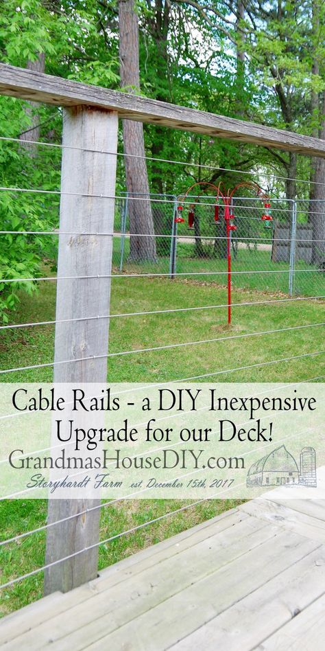 Steel Conduit Deck Railing, Diy Wire Deck Railing Ideas, Chicken Wire Porch Railing, Alternatives To Deck Railing, Inexpensive Railing For Deck, Diy Horizontal Deck Railing, Cable Fence Diy, Hog Wire Fence Diy Deck Railings, Post And Cable Fence